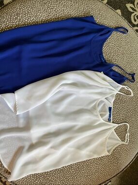Apt. 9 Blue and White Spaghetti Strap Chemise Set